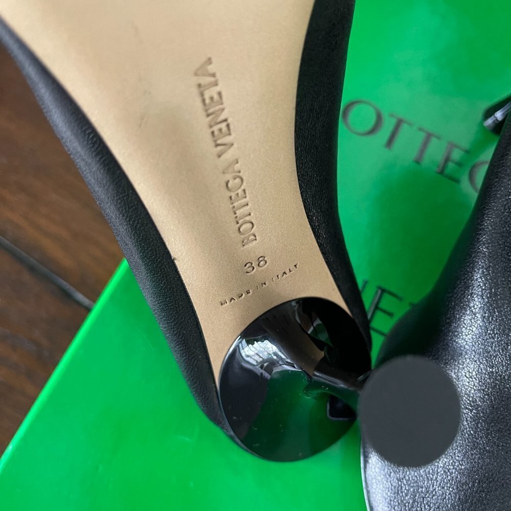 BOTTEGA VENETA 667191 Cocktail Stretch Black Leather Mule Pumps Shoes 36.5 - Picture 15 of 16